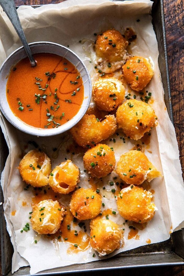 Fried Buffalo goat cheese balls