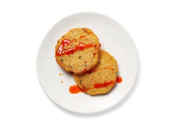 Fried butternut squash with spicy honey