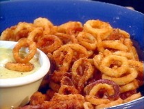 Fried calamari with spicy anchovy mayonnaise