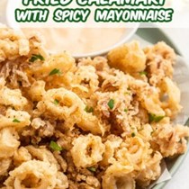 Fried calamari with spicy mayonnaise