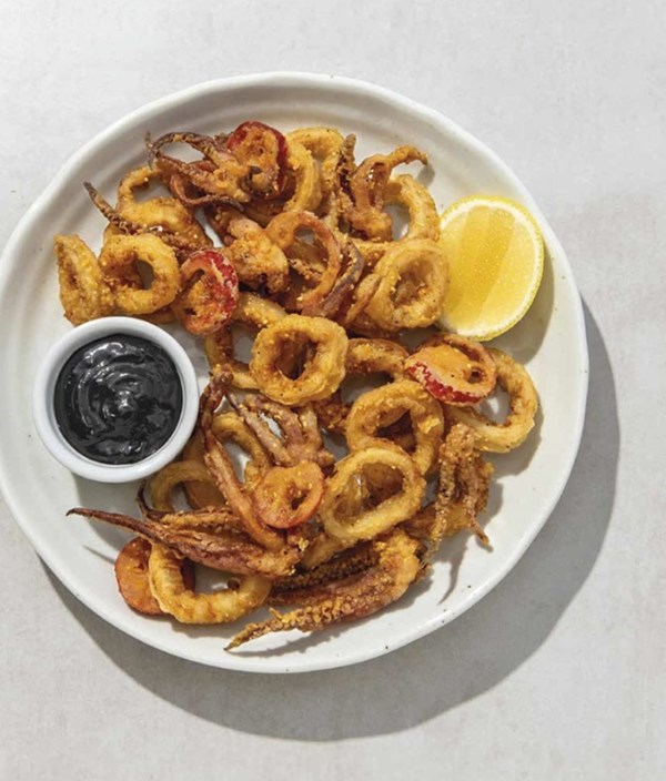 Fried calamari with squid ink aioli