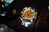 Fried cashews with salt, chiles, and green onions (Yam met mamuang himaphaan)