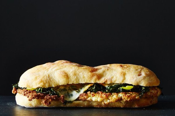 Fried cauliflower sandwich