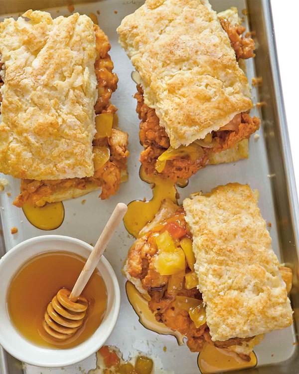 Fried chicken and biscuits