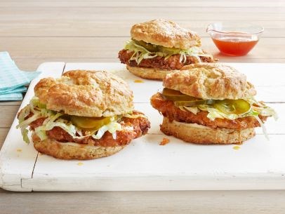 Fried chicken biscuit sandwiches