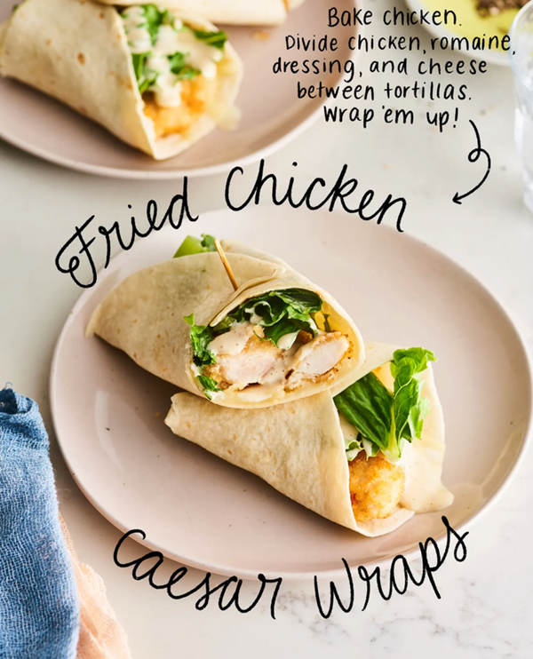 Fried chicken Caesar wraps