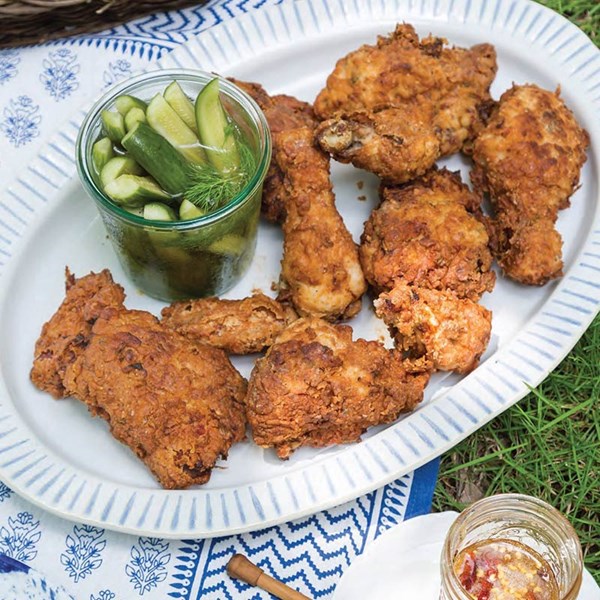 Fried chicken with spicy honey