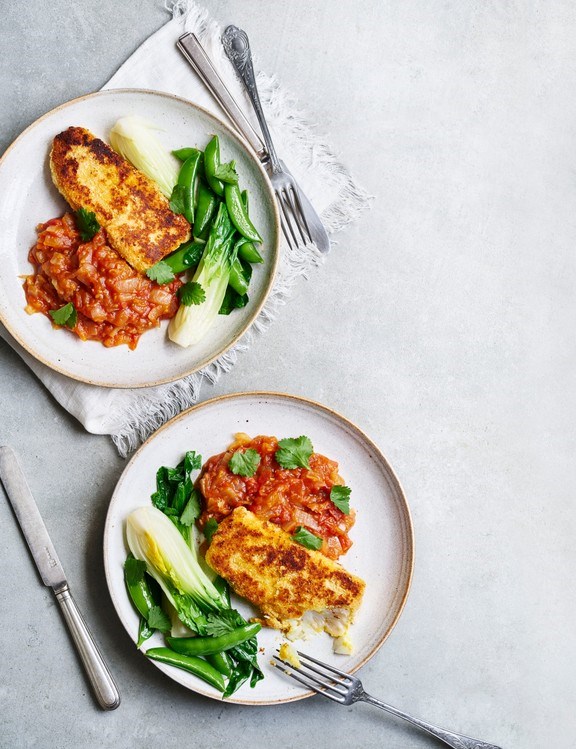Fried cod with tamarind and onion sambal