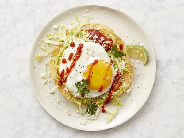 Fried egg tostada 