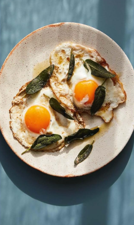 Fried eggs with crisp sage and brown butter