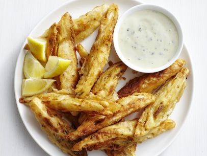 Fried endive spears