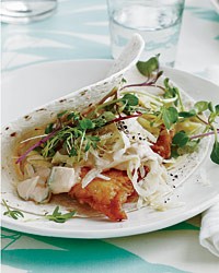 Fried-fish reuben tacos