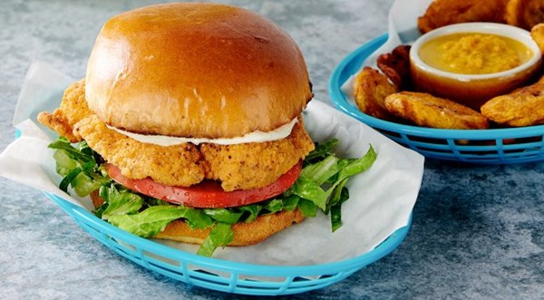 Fried fish sandwiches and tostones [Leanna Pierre]
