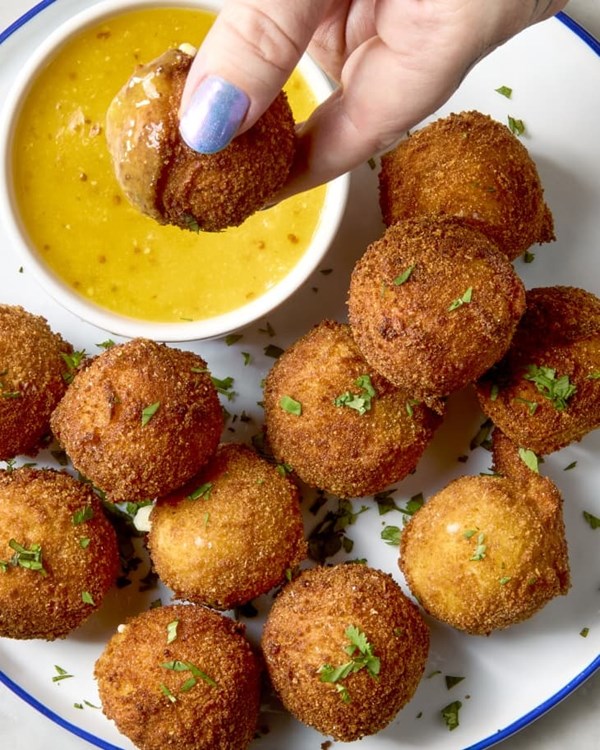 Fried goat cheese balls