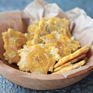 Fried green plantains (Tostones)