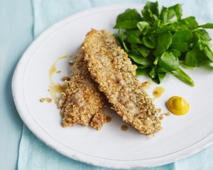 Fried herring with oats