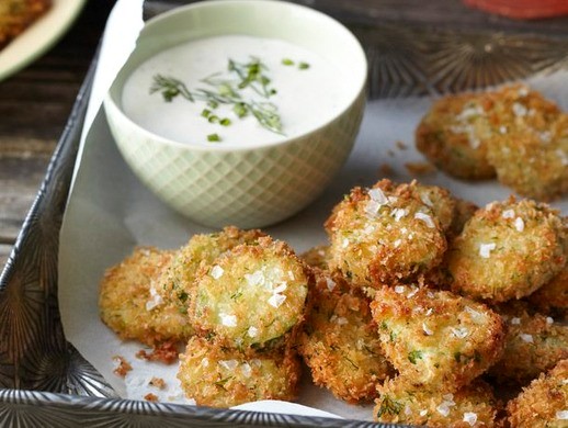 Fried homemade pickles with ranch dressing from 'Kitchen Confidence' (Cook the Book)