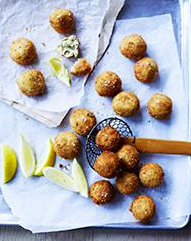 Fried Italian turkey-and-cheese meatballs