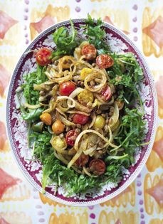 Fried lentil salad