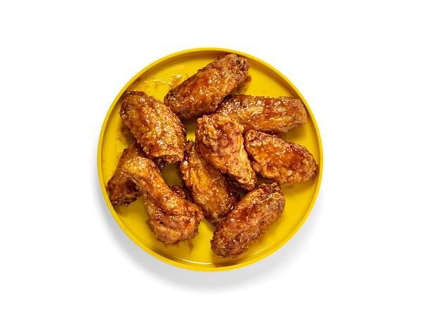 Fried maple-bourbon wings