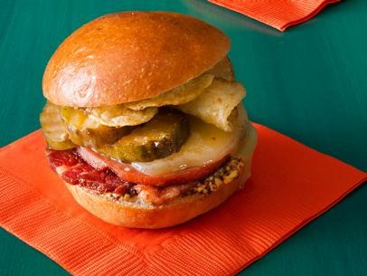 Fried mortadella and salami sliders