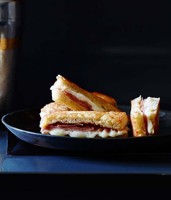 Fried mortadella sandwiches