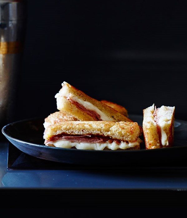 Fried mortadella sandwiches