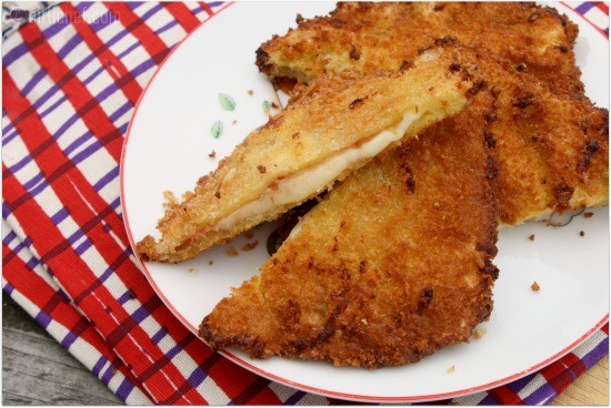 Fried mozzarella sandwiches