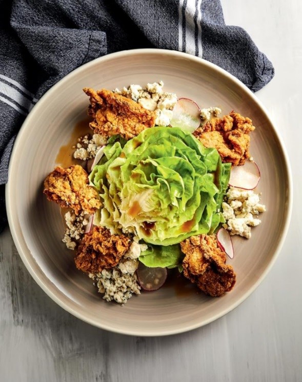 Fried oyster salad