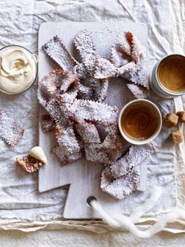 Fried pastries with espresso mascarpone