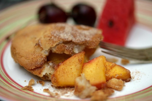 Fried peach pies with bourbon and cinnamon
