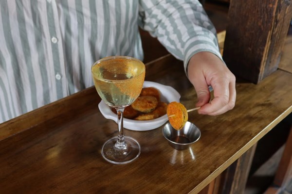 Fried pickle martini [Porchlight Bar]