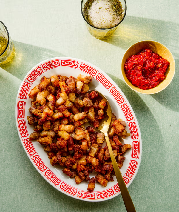 Fried pork with salt
