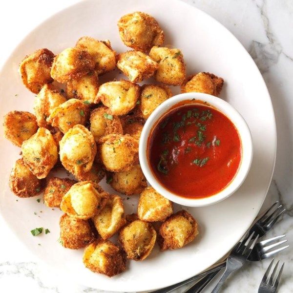 Fried prosciutto tortellini