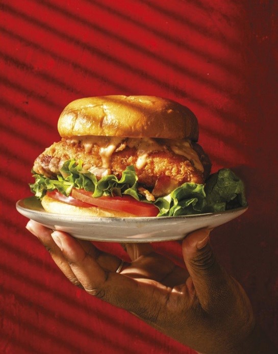 Fried salmon BLT