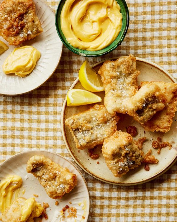 Fried salted hake with aïoli [William Gleave]