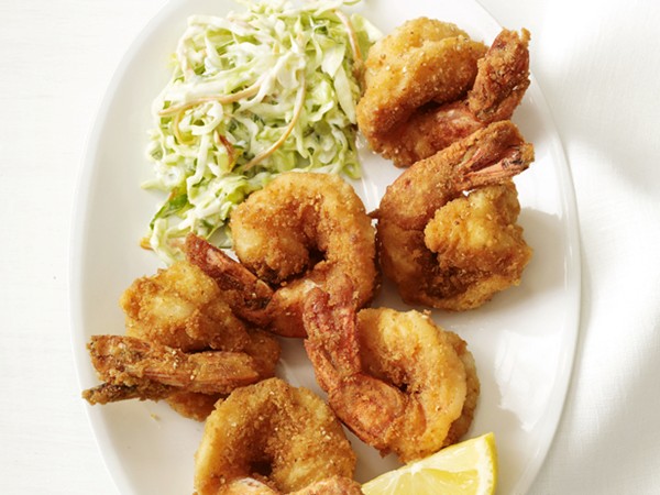 Fried shrimp with tartar slaw