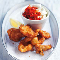 Fried squid with chilli jam and crème fraîche 