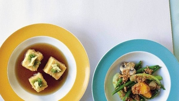 Fried tofu with sesame vegetables