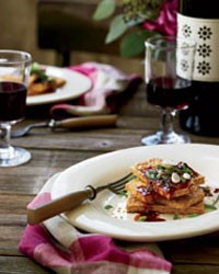 Fried tofu with spicy ginger-sesame sauce