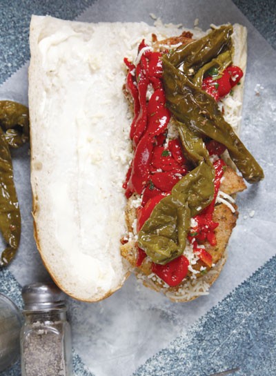 Fried tomato hoagie 