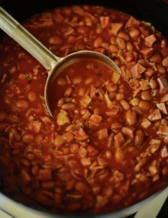 Frijoles charros in broth