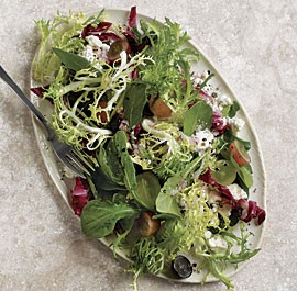 Frisée and grape salad with verjus and blue cheese
