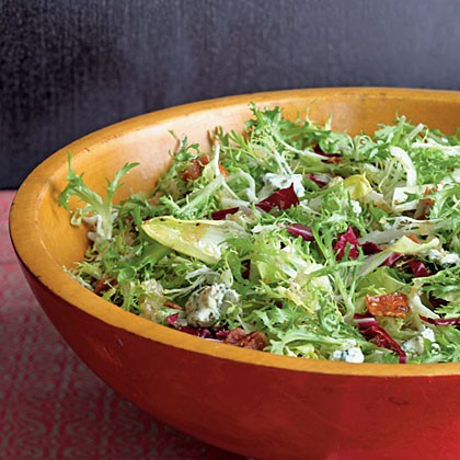 Frisée salad with maple-bacon vinaigrette