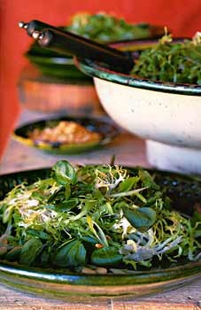 Frisée, watercress, and mint salad