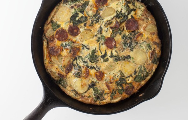 Frittata with chard and chorizo