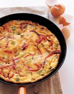 Frittata with leeks and red peppers (Frittata ai porri e peperoni)