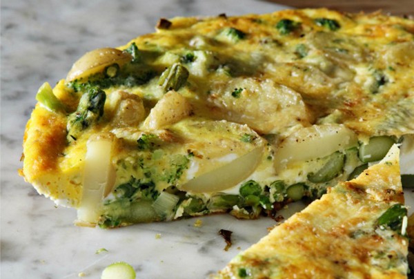 Frittata with summer veg and goat's cheese