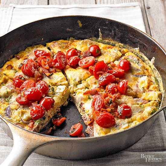 Frittata with tomatoes
