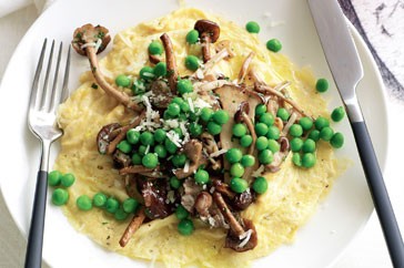 Frittatine with mushrooms and peas